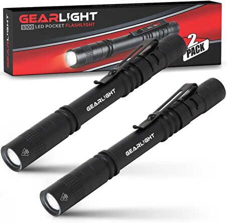 GearLight S100 LED Kalem Tipi El Feneri [2'li Paket]